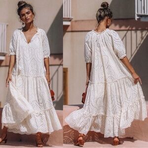 Spell & The Gypsy Collective Fairytale Anglaise Gown Midi Dress